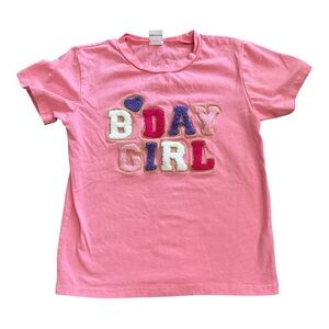 Pink B'Day Girl patch tshirt